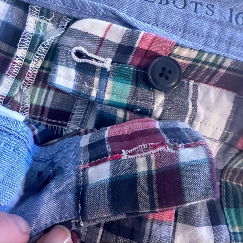 Talbots Madras Plaid Weekend Chino Shorts - Picture 5 of 12